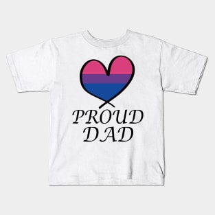 Proud Dad LGBT Gay Pride Month Bisexual Flag Kids T-Shirt